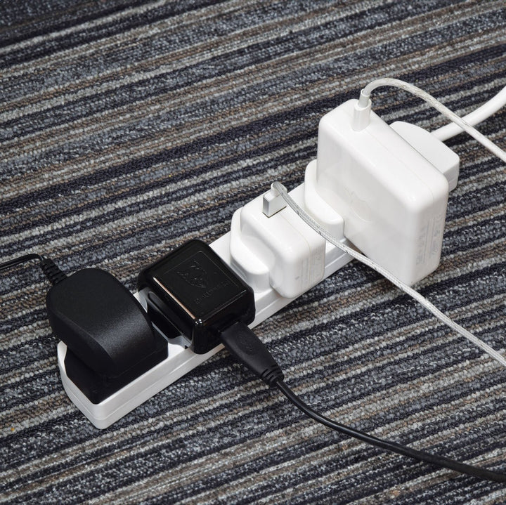 Mercury 4 Gang Extension Lead 1.0m White - Convenient Power Distribution - Ev - Entz Music