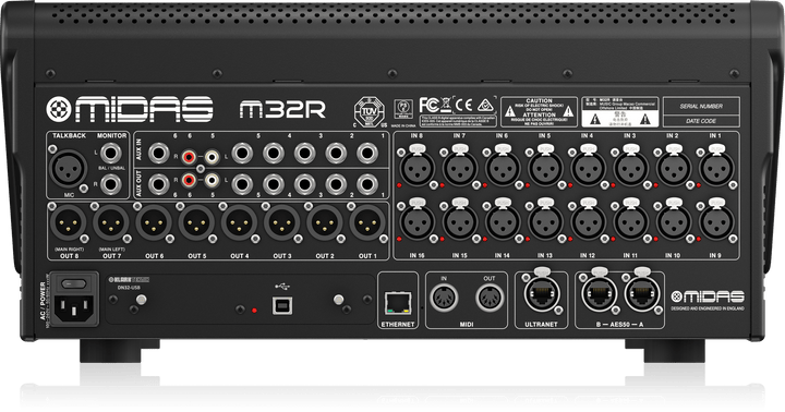 Midas M32R Digital Mixing Console - 40 Input Channels, 16 PRO Preamps, 25 Mix Buses, Live Multitrack Recording - Ev - Entz Music