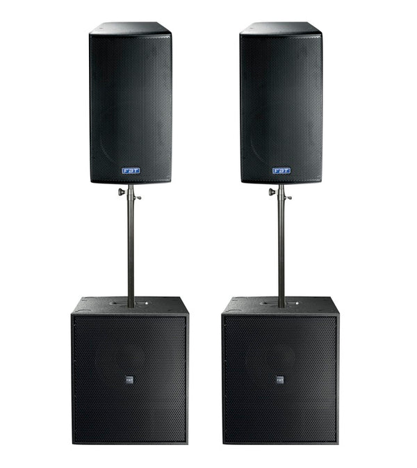 FBT MT 1000 Active Sound System - Powerful PA with Mitus 152A and VHA 118.2SA Subwoofers