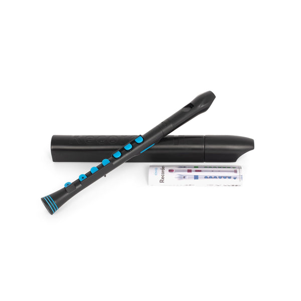 Nuvo N320 descant recorder+ - Black with blue trim - Ev - Entz Music