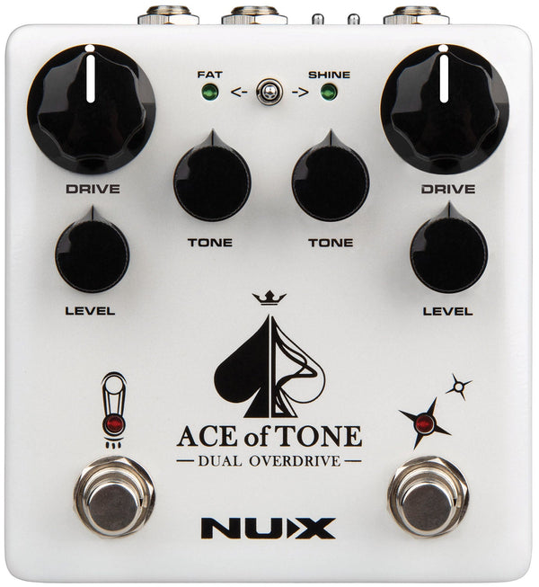 NUX Ace of Tone Dual Overdrive Pedal – Dual Stacked Overdrives with Customizable Tone and Dynamic Control - Ev - Entz Music