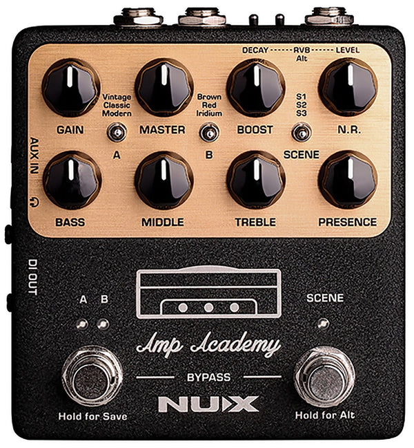 NUX Amp Academy Pedal – Compact Valve Amp Modeling with Customizable Tone and Recording Flexibility - Ev - Entz Music