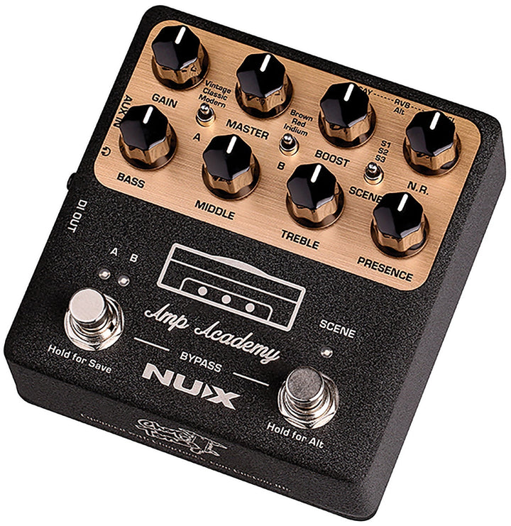 NUX Amp Academy Pedal – Compact Valve Amp Modeling with Customizable Tone and Recording Flexibility - Ev - Entz Music