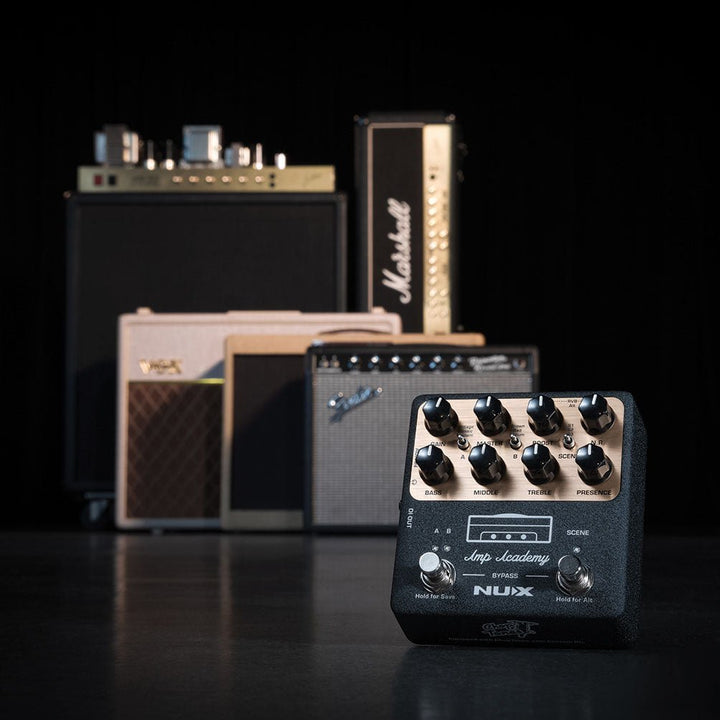 NUX Amp Academy Pedal – Compact Valve Amp Modeling with Customizable Tone and Recording Flexibility - Ev - Entz Music