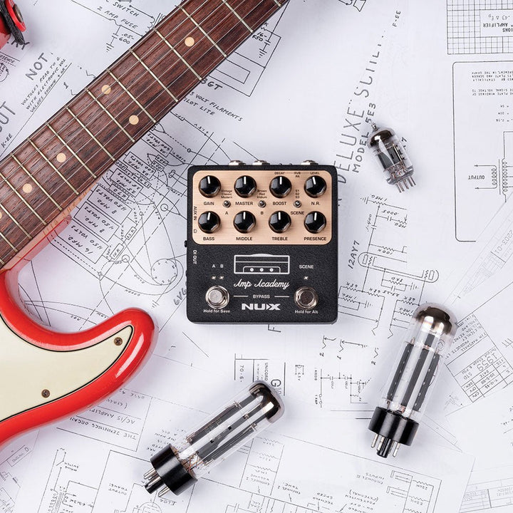 NUX Amp Academy Pedal – Compact Valve Amp Modeling with Customizable Tone and Recording Flexibility - Ev - Entz Music