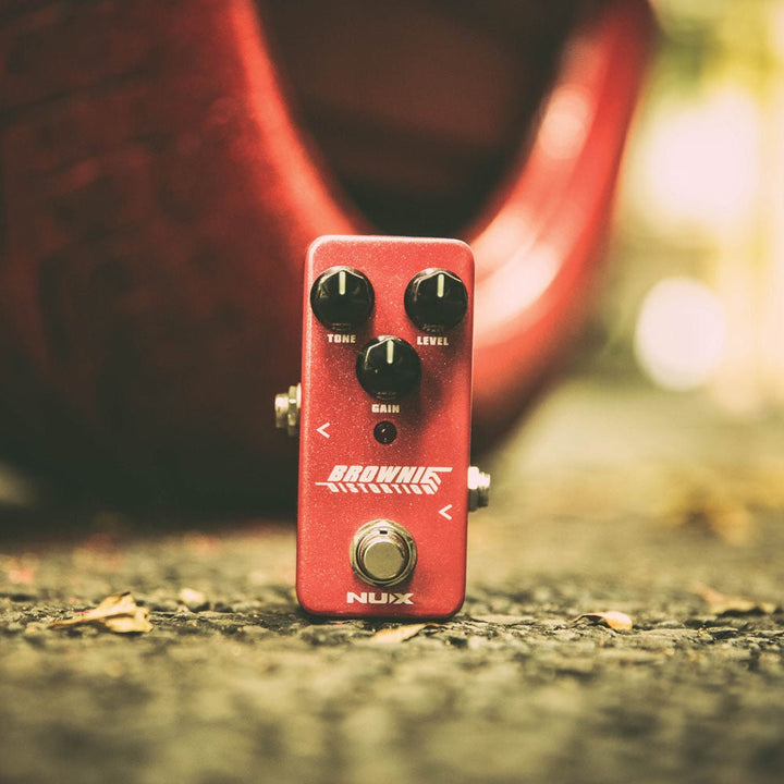 NUX Brownie Distortion Pedal - Vintage 1970s British Rock Tone with Modern Hybrid Circuitry and True Bypass - Ev - Entz Music
