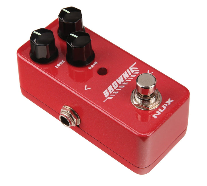 NUX Brownie Distortion Pedal - Vintage 1970s British Rock Tone with Modern Hybrid Circuitry and True Bypass - Ev - Entz Music