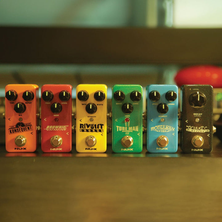 NUX Brownie Distortion Pedal - Vintage 1970s British Rock Tone with Modern Hybrid Circuitry and True Bypass - Ev - Entz Music