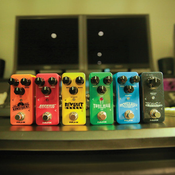 NUX Brownie Distortion Pedal - Vintage 1970s British Rock Tone with Modern Hybrid Circuitry and True Bypass - Ev - Entz Music