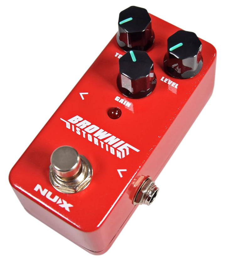 NUX Brownie Distortion Pedal - Vintage 1970s British Rock Tone with Modern Hybrid Circuitry and True Bypass - Ev - Entz Music