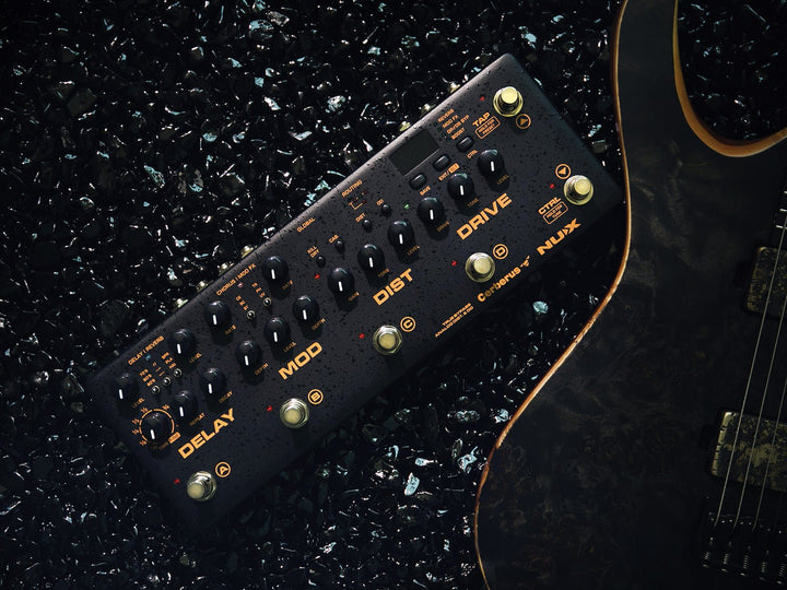 NUX Cerberus Guitar Effect Pedal - Multi - Effect Processor with Analog Preamp, Drive, Delay, Reverb, and Full MIDI Control - Ev - Entz Music