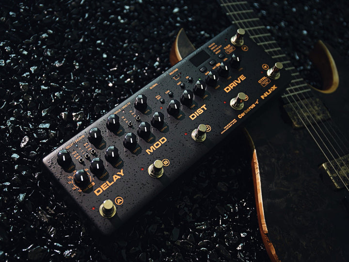 NUX Cerberus Guitar Effect Pedal - Multi - Effect Processor with Analog Preamp, Drive, Delay, Reverb, and Full MIDI Control - Ev - Entz Music
