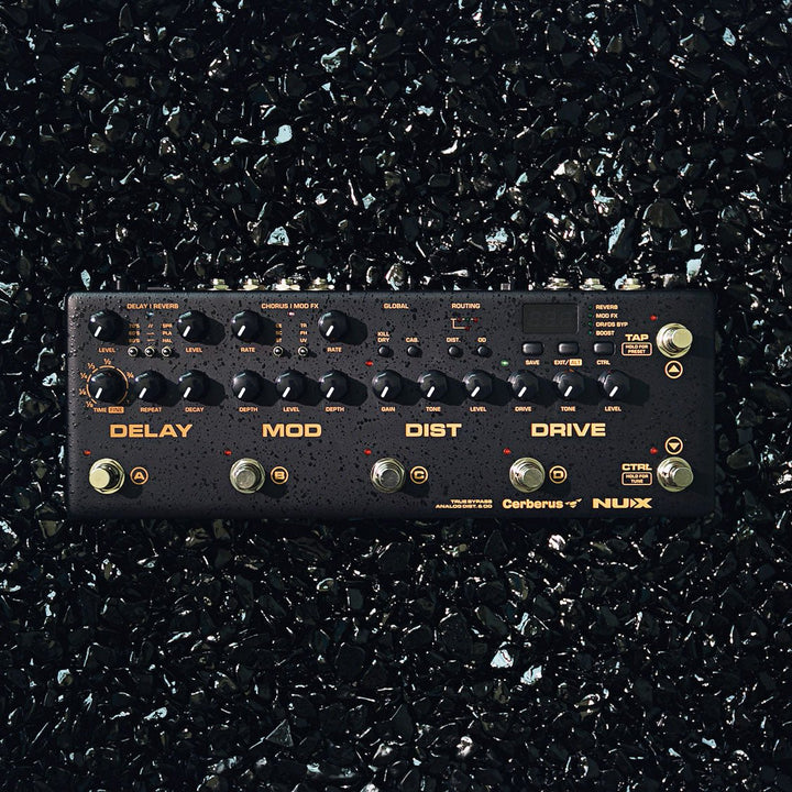 NUX Cerberus Guitar Effect Pedal - Multi - Effect Processor with Analog Preamp, Drive, Delay, Reverb, and Full MIDI Control - Ev - Entz Music