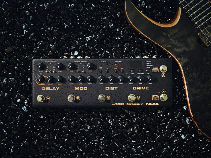 NUX Cerberus Guitar Effect Pedal - Multi - Effect Processor with Analog Preamp, Drive, Delay, Reverb, and Full MIDI Control - Ev - Entz Music