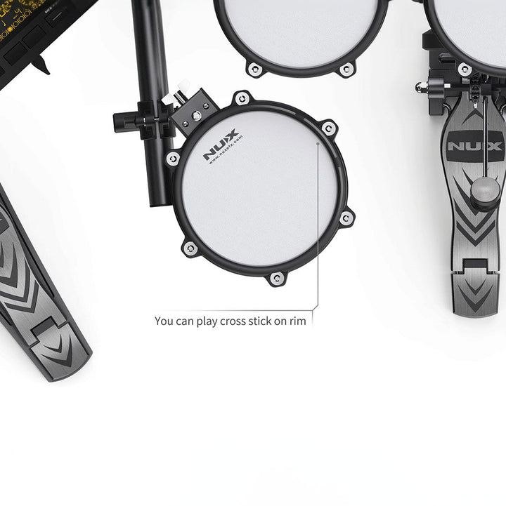 NUX DM - 210 Digital Drum Kit - Complete Electronic Drum Kit with Mesh Pads, Dual - Zone Triggers, and Bluetooth Connectivity - Ev - Entz Music