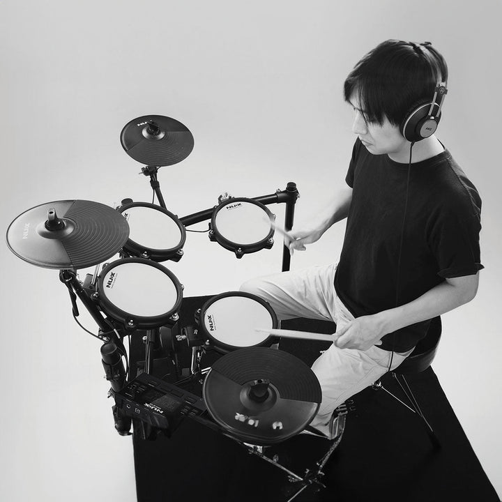NUX DM - 210 Digital Drum Kit - Complete Electronic Drum Kit with Mesh Pads, Dual - Zone Triggers, and Bluetooth Connectivity - Ev - Entz Music
