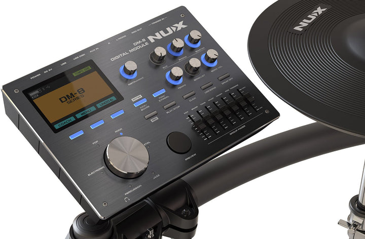 NUX DM - 8 Digital Drum Kit - Flagship Electronic Drum Set with Remo Mesh Heads, Multi - Zone Cymbals, and Advanced Sound Module - Ev - Entz Music