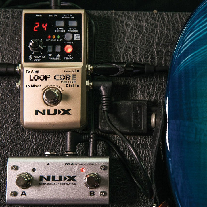 NUX Loop Core Deluxe 24 - bit Looper Pedal Bundle - Ev - Entz Music