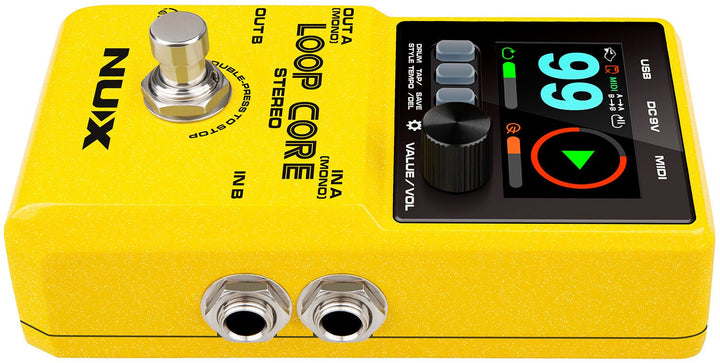 NUX Loop Core Stereo Looper Pedal – 6 - Hour Recording, Stereo I/O, Built - In Drum Machine - Ev - Entz Music