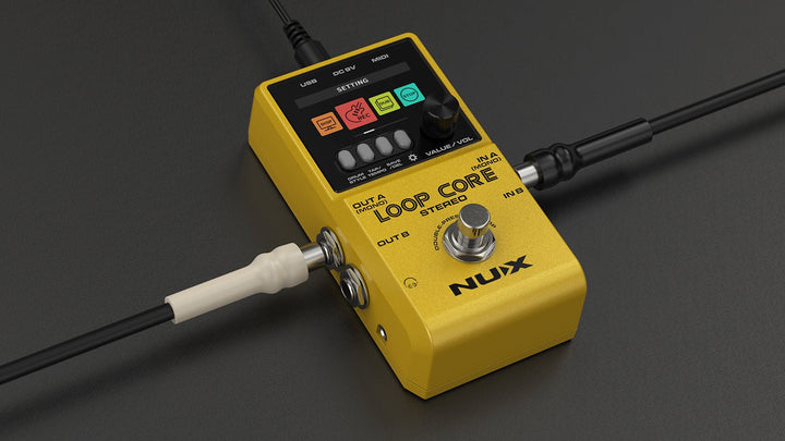 NUX Loop Core Stereo Looper Pedal – 6 - Hour Recording, Stereo I/O, Built - In Drum Machine - Ev - Entz Music