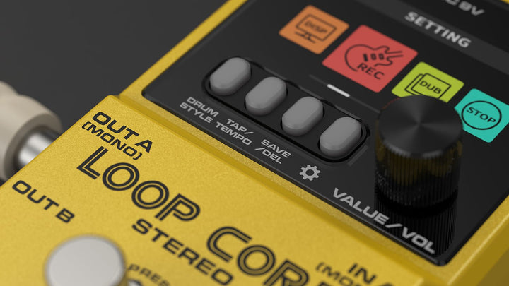 NUX Loop Core Stereo Looper Pedal – 6 - Hour Recording, Stereo I/O, Built - In Drum Machine - Ev - Entz Music