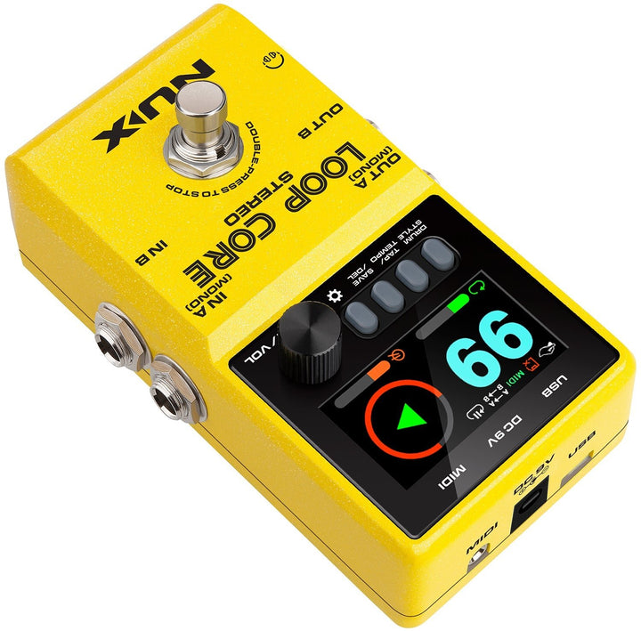 NUX Loop Core Stereo Looper Pedal – 6 - Hour Recording, Stereo I/O, Built - In Drum Machine - Ev - Entz Music