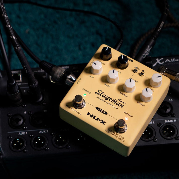 NUX Stageman Floor Acoustic Preamp DI Pedal - Ev - Entz Music