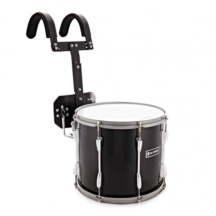 Olympic Marching 14" x 12" Drum Corps Tenor Drum, Black - Ev - Entz Music