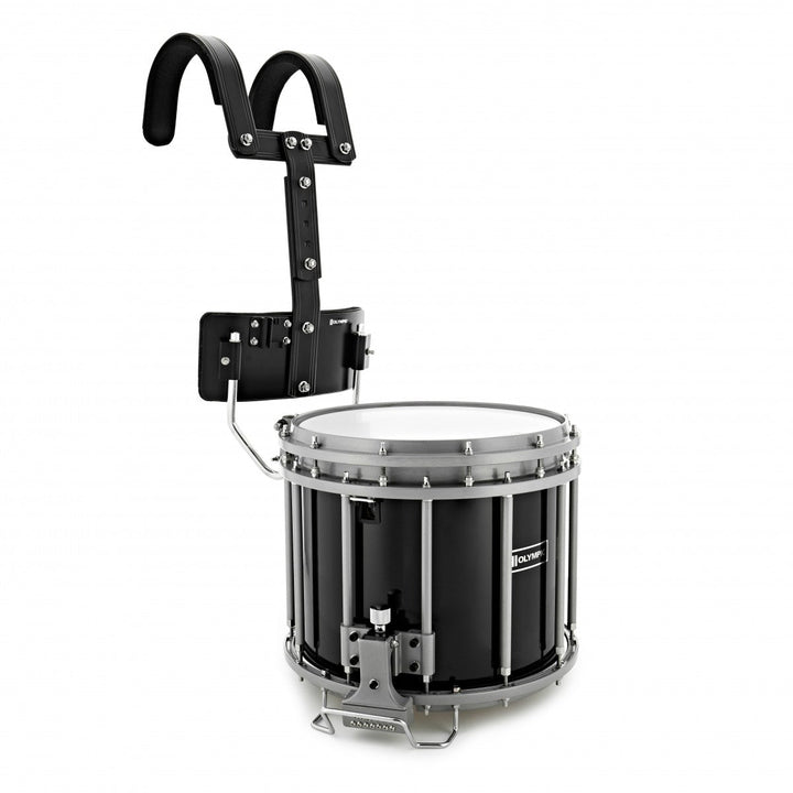 Olympic Marching 14" x 12" High Tension Snare Drum, Black - Ev - Entz Music