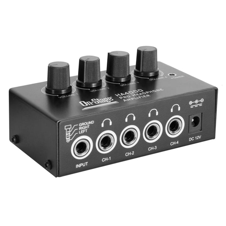 On - Stage Four - Channel Headphone Amp - Compact & Powerful Audio Solution - Ev - Entz Music