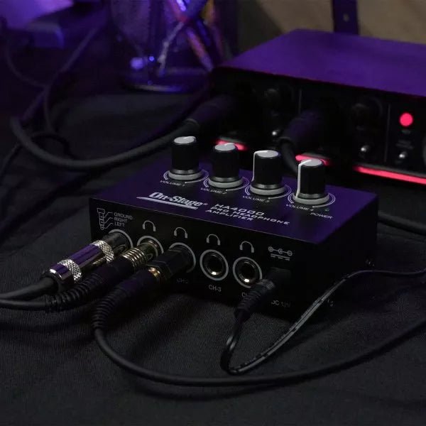 On - Stage Four - Channel Headphone Amp - Compact & Powerful Audio Solution - Ev - Entz Music