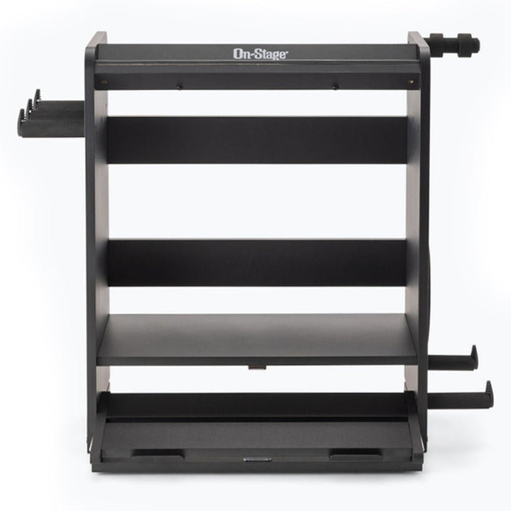 On - Stage Guitar Workstation ~ Black - Multi - Function Guitar Stand, Pedalboard, and Amp Stand - Ev - Entz Music