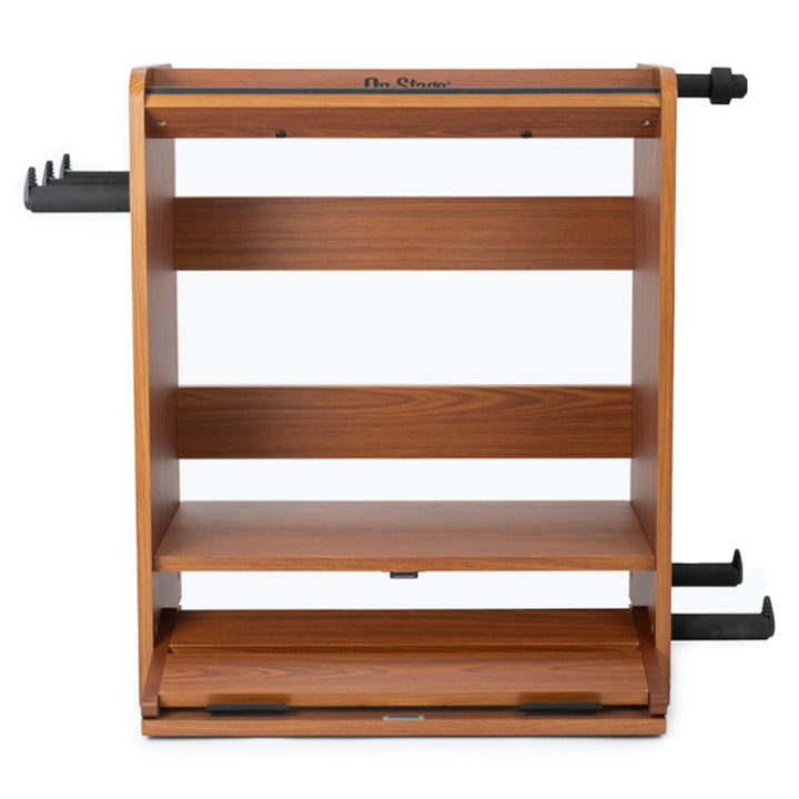 On - Stage Guitar Workstation ~ Rosewood - Multi - Functional Guitar Stand, Pedalboard, and Amp Stand - Ev - Entz Music