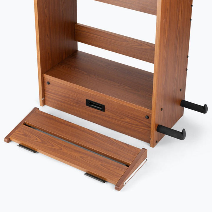 On - Stage Guitar Workstation ~ Rosewood - Multi - Functional Guitar Stand, Pedalboard, and Amp Stand - Ev - Entz Music