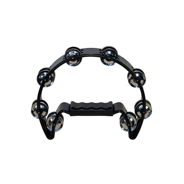 On - Stage Half Moon Tambourine ~ Black – Essential Percussion Instrument for All Genres - Ev - Entz Music