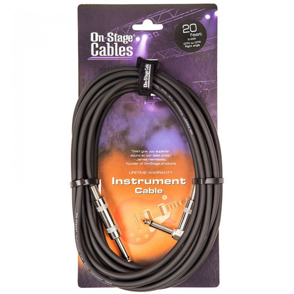 On - Stage Instrument Cable – 20ft (6m) Durable Audio Connection - Ev - Entz Music