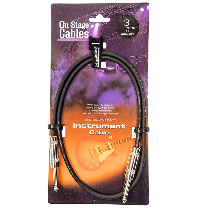 On - Stage Instrument Cable ~ 3ft/1m - High - Quality Jack - to - Jack Cable with Spiral Copper Shielding - Ev - Entz Music