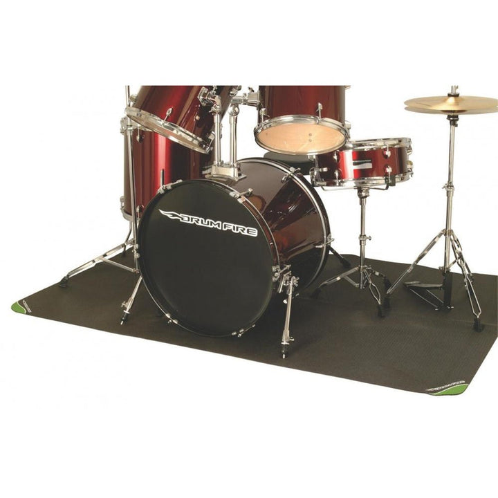 On - Stage Medium Drum Kit Mat ~ 6' x 4' - Non - Slip PVC Drum Mat with Carry Bag - Ev - Entz Music