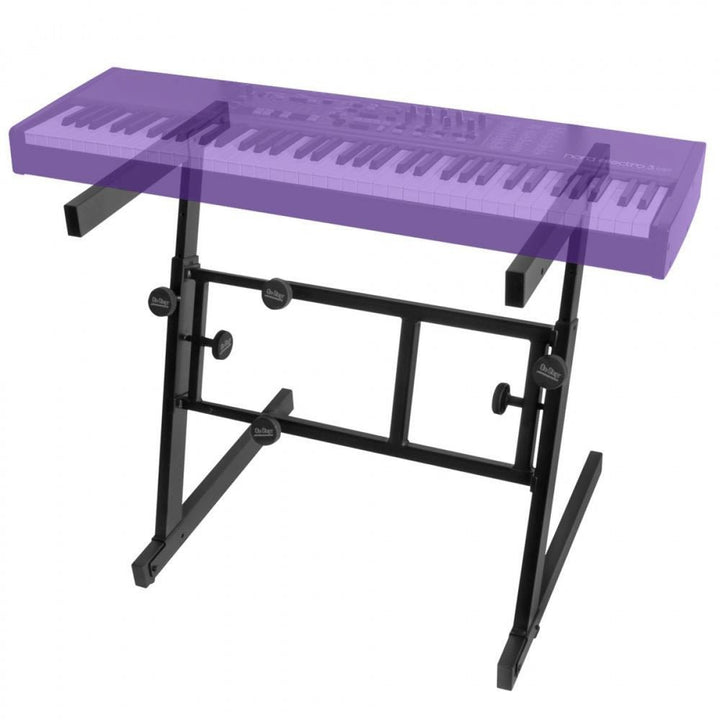 On - Stage Pro Heavy - Duty Folding - Z Keyboard Stand - Versatile, Compact, and Adjustable for Keyboards and DJ Gear - Ev - Entz Music