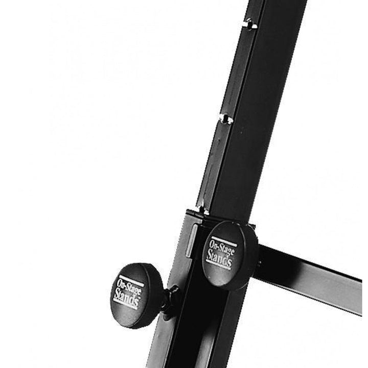 On - Stage Pro Heavy - Duty Folding - Z Keyboard Stand w/2nd Tier - Dual Keyboard Support, Adjustable and Compact Design - Ev - Entz Music