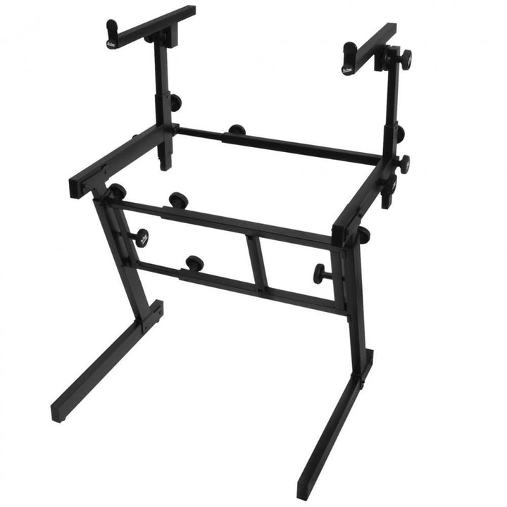 On - Stage Pro Heavy - Duty Folding - Z Keyboard Stand w/2nd Tier - Dual Keyboard Support, Adjustable and Compact Design - Ev - Entz Music