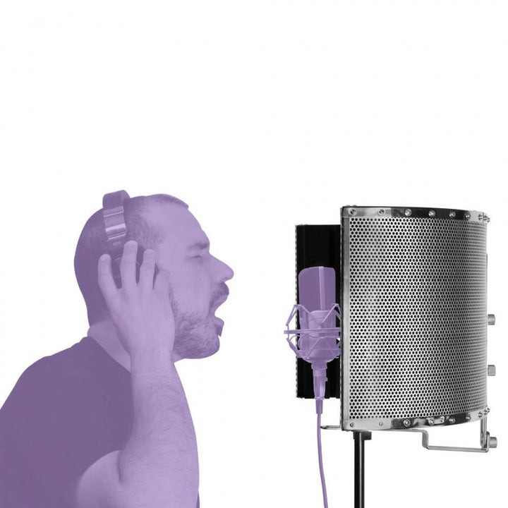 On - Stage Studio Microphone Isolation Shield with Adjustable Mounting Brackets - Portable Soundproofing for Professional Recording - Ev - Entz Music