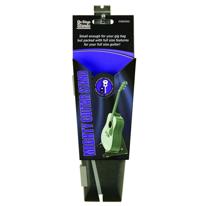 On - Stage The Mighty Guitar Stand - Compact & Portable Stand for Electric, Acoustic, Bass & More Guitars - Ev - Entz Music