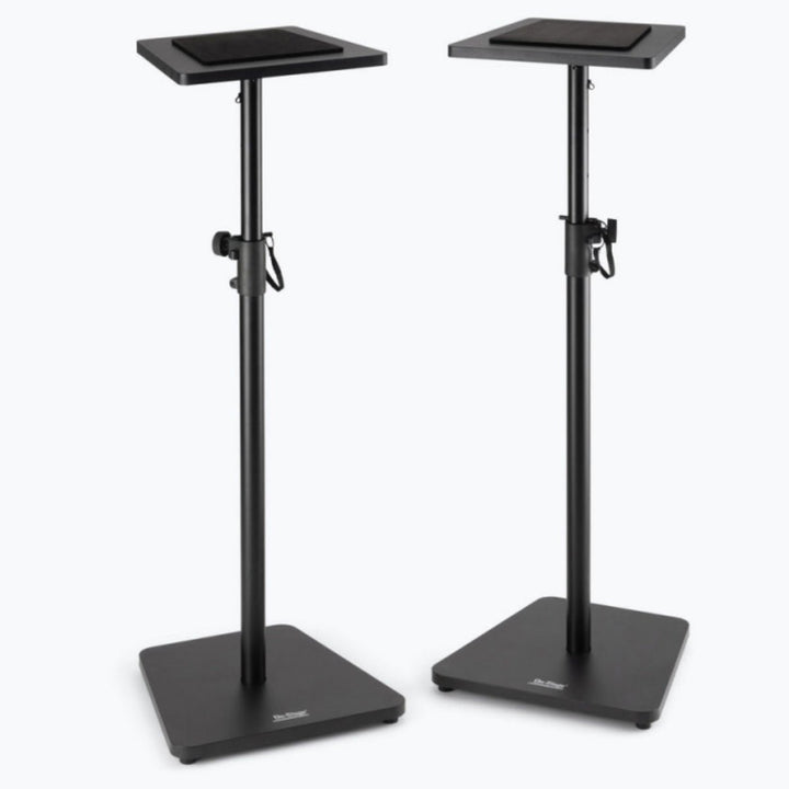 On - Stage Wood Monitor Stands (Pair) – Adjustable Studio Speaker Stands in Black - Ev - Entz Music