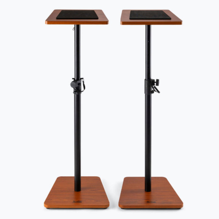 On - Stage Wood Monitor Stands (Pair) – Adjustable Studio Speaker Stands in Rosewood - Ev - Entz Music