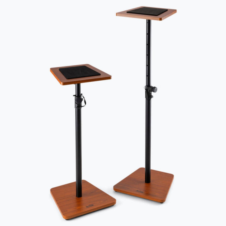 On - Stage Wood Monitor Stands (Pair) – Adjustable Studio Speaker Stands in Rosewood - Ev - Entz Music