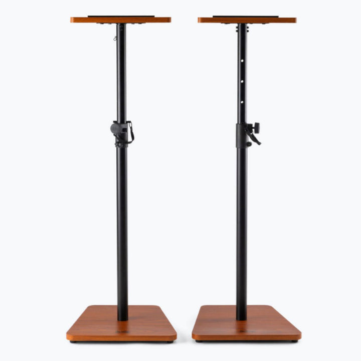On - Stage Wood Monitor Stands (Pair) – Adjustable Studio Speaker Stands in Rosewood - Ev - Entz Music