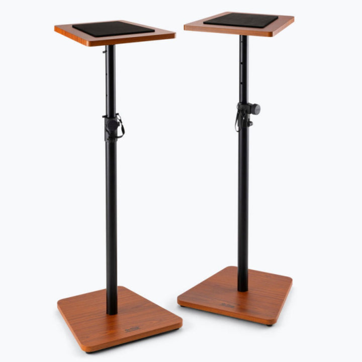 On - Stage Wood Monitor Stands (Pair) – Adjustable Studio Speaker Stands in Rosewood - Ev - Entz Music