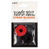 Ernie Ball Strap Blocks 4PK Black & Red