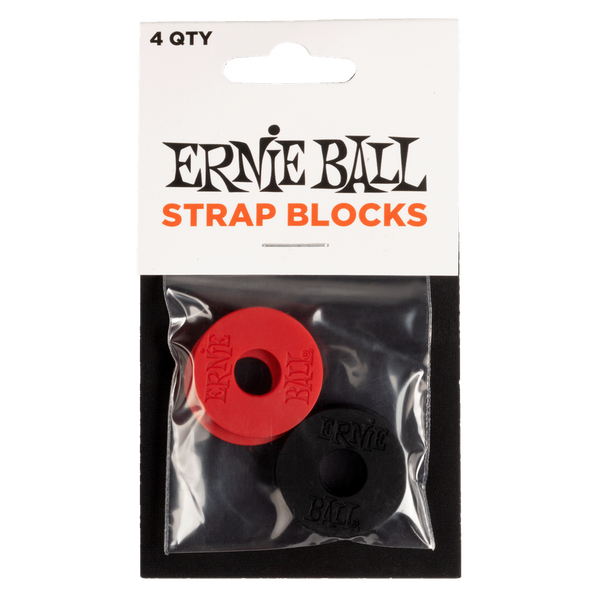 Ernie Ball Strap Blocks 4PK Black & Red